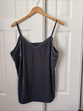 Banana Republic Charcoal Velvet V-Neck Cami